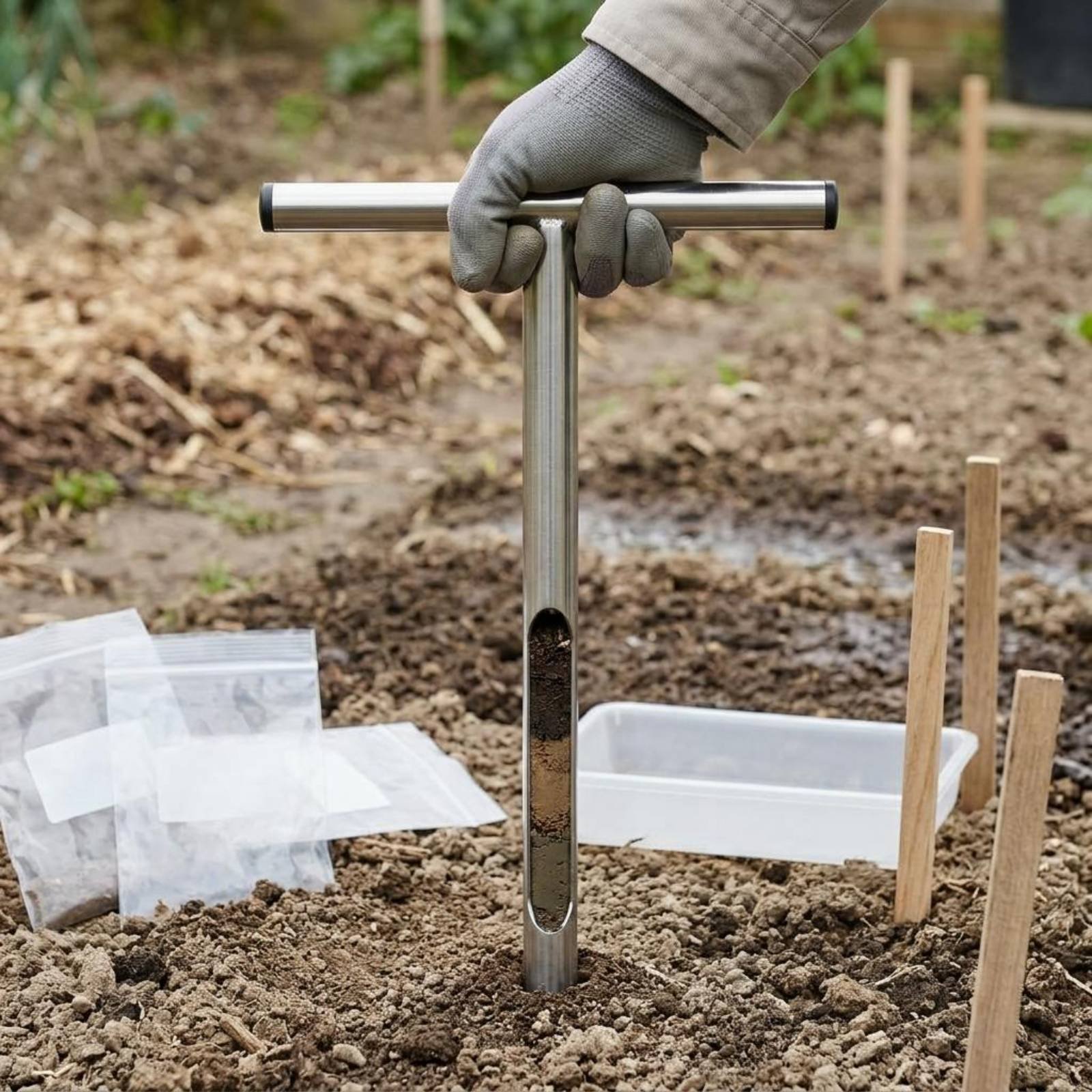 Gardening Tools Long - Alat Pengambil Sampel Tanah dari Baja