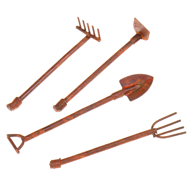 4 Buah 1:12 Alat Berkebun Mini - Gardening Tools In ulasan dan harga